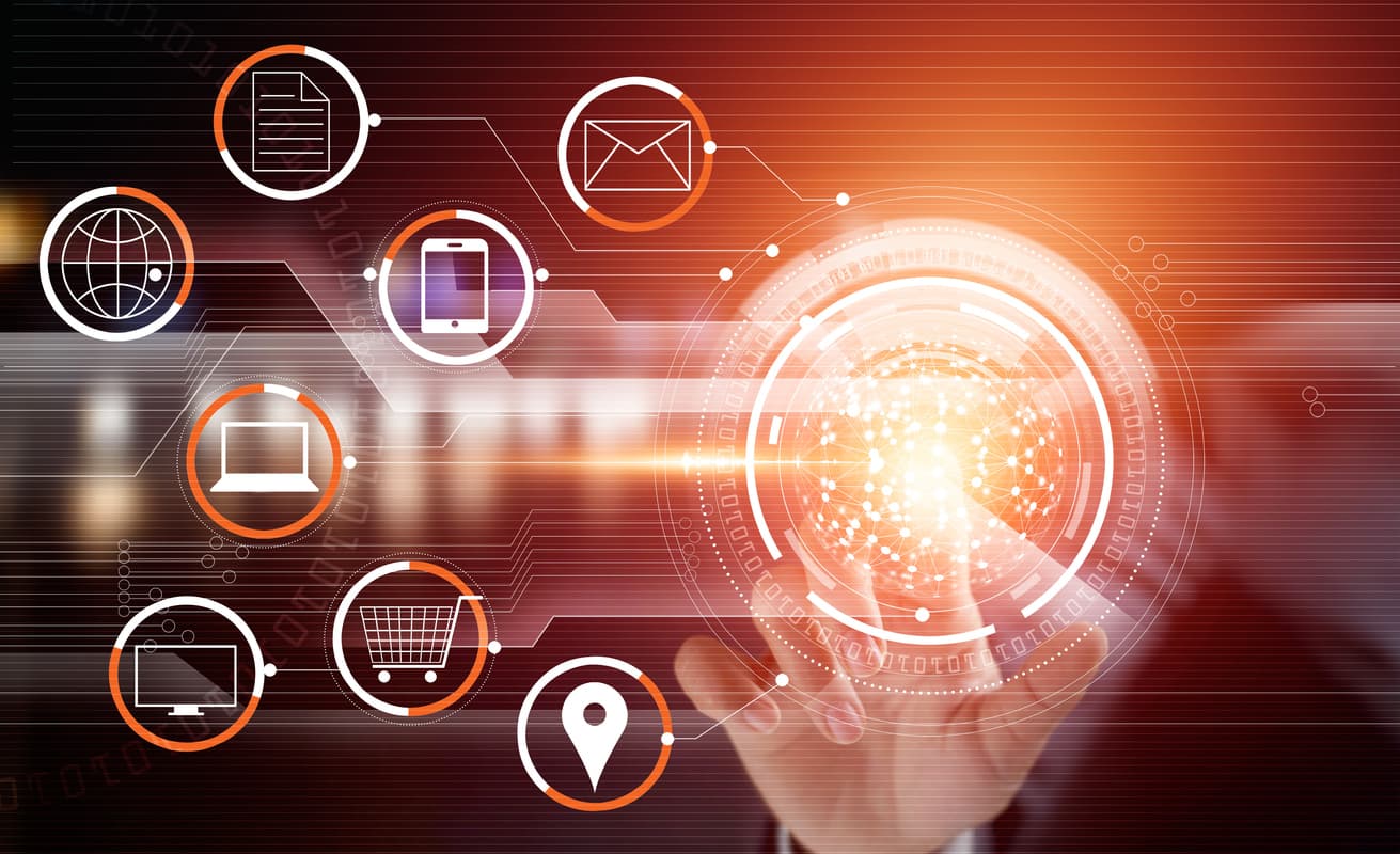 A connected global network representing MobileWorks business applications